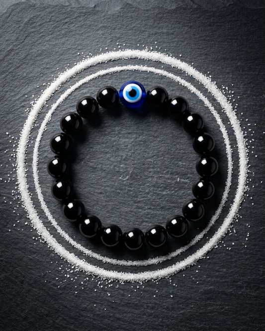 Evil Eye & Black Obsidian Protection Bracelet – Shield of Positivity