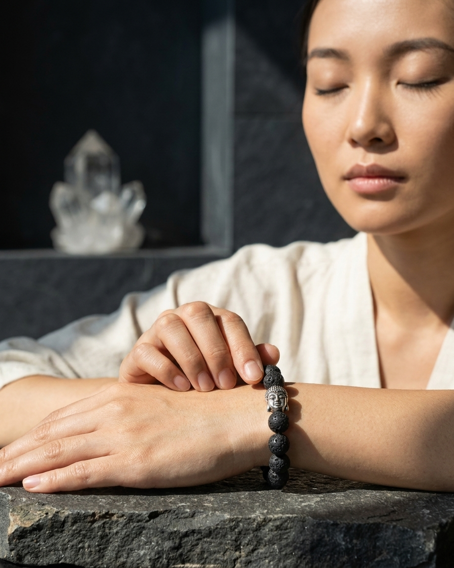 Lava Stone Essential Oil Diffuser Bracelet – Grounding & Stability Talisman