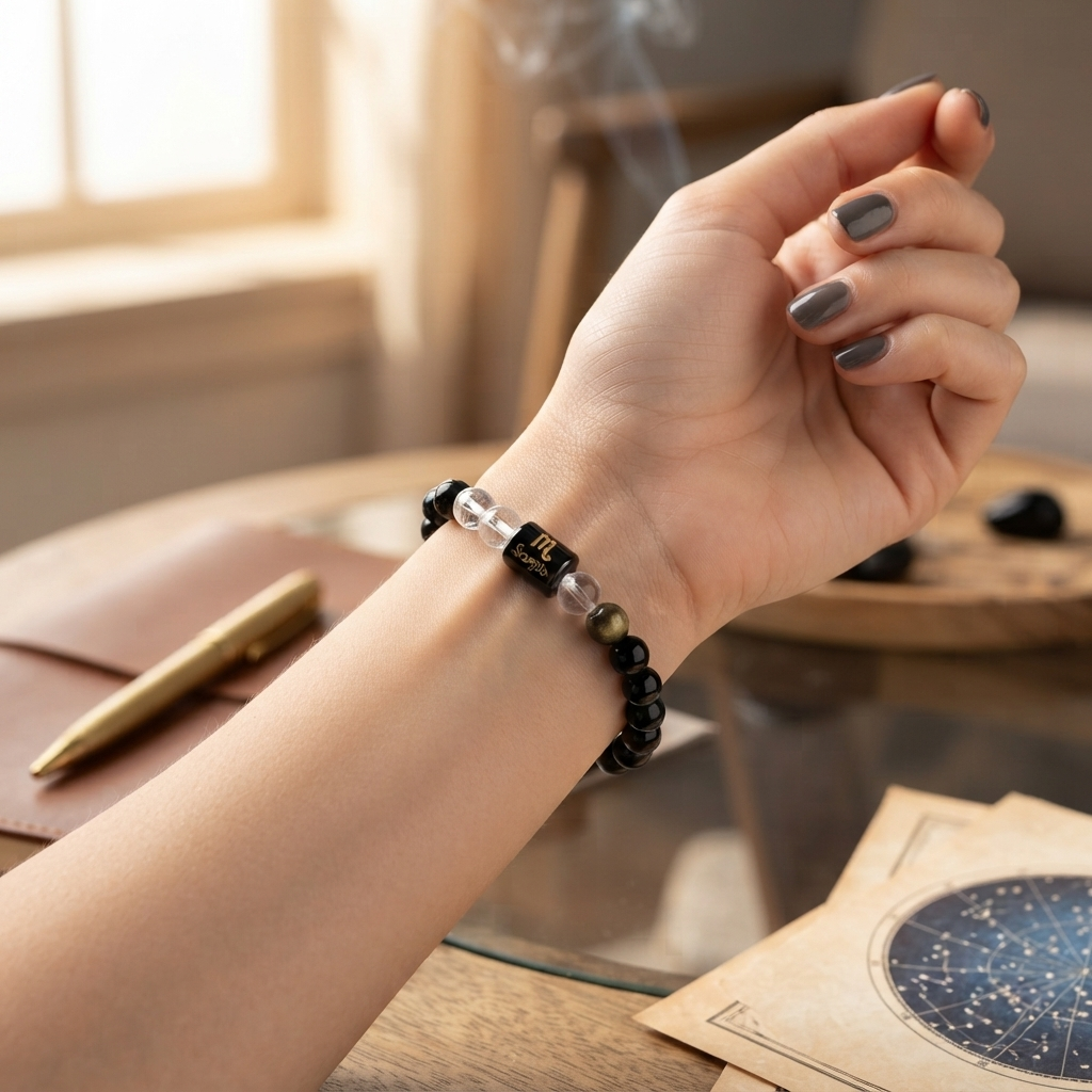 Scorpio Zodiac Protection & Transformation Obsidian Bracelet