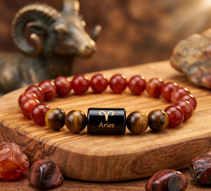 Aries Zodiac Vitality & Courage Gemstone Bracelet