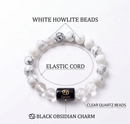 Cancer Zodiac Emotional Peace Howlite Bracelet