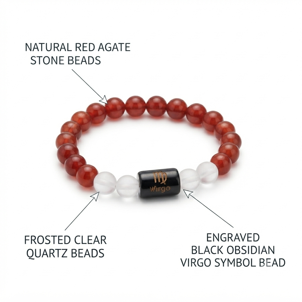 Virgo Zodiac Focus & Organization Gemstone Bracelet