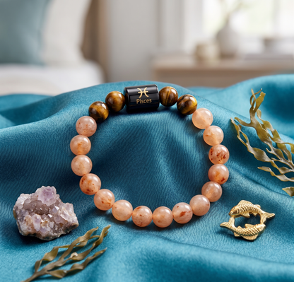 Pisces Zodiac Intuition & Harmony Gemstone Bracelet
