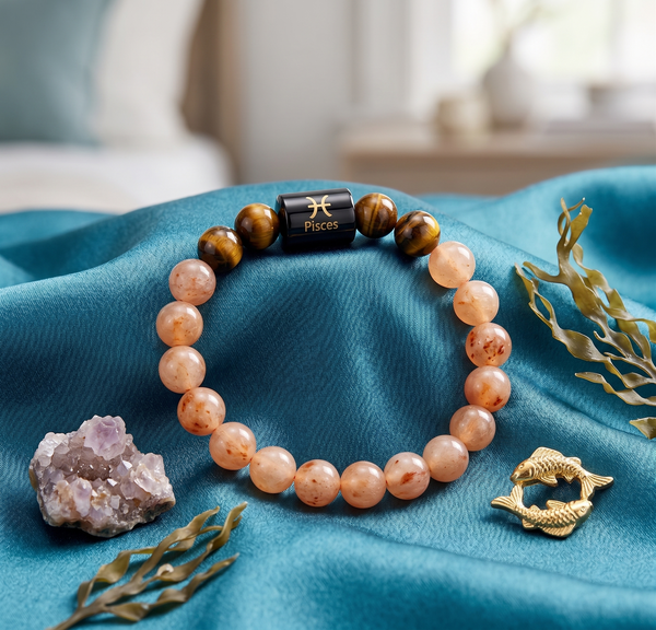 Pisces Zodiac Intuition & Harmony Gemstone Bracelet