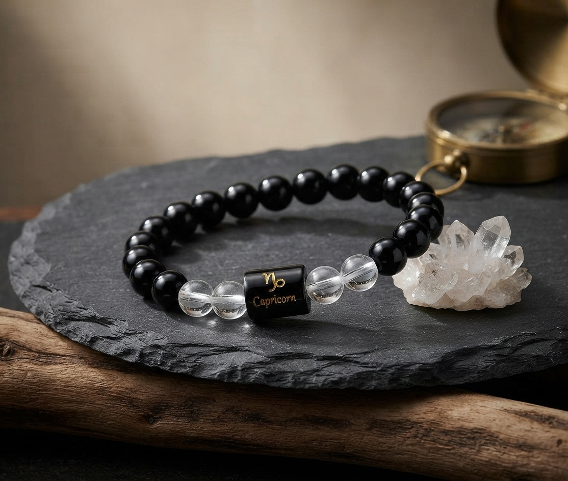 Capricorn Zodiac Grounding & Protection Gemstone Bracelet