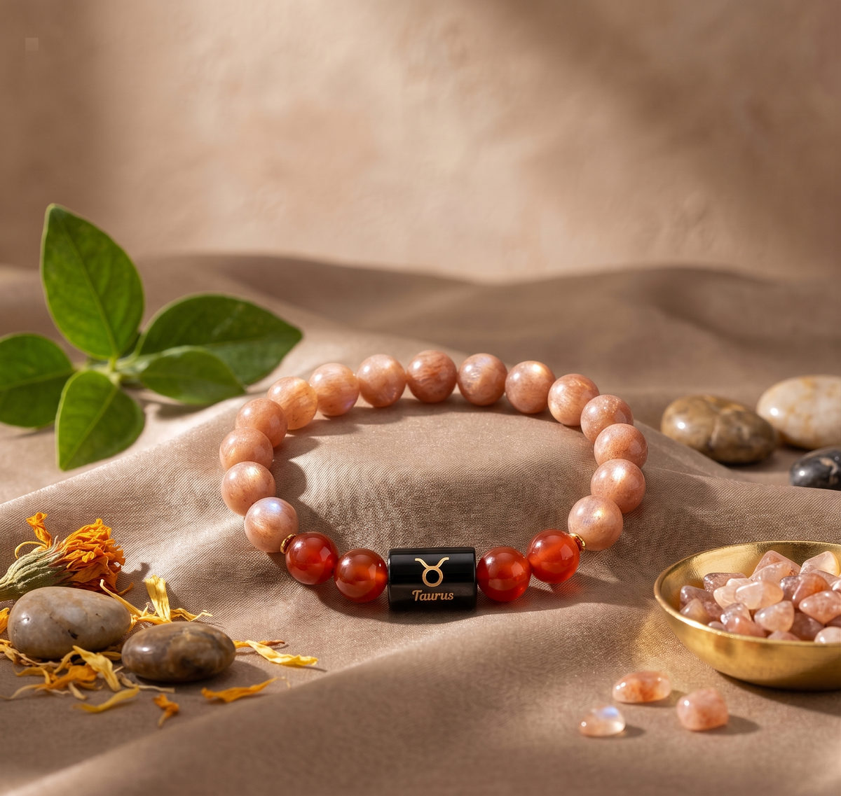 Taurus Zodiac Abundance & Stability Gemstone Bracelet