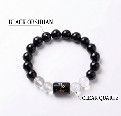 Capricorn Zodiac Grounding & Protection Gemstone Bracelet
