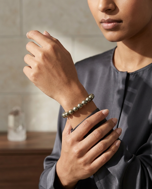 Raw Pyrite Abundance Bracelet – Natural Protection & Manifestation Stone