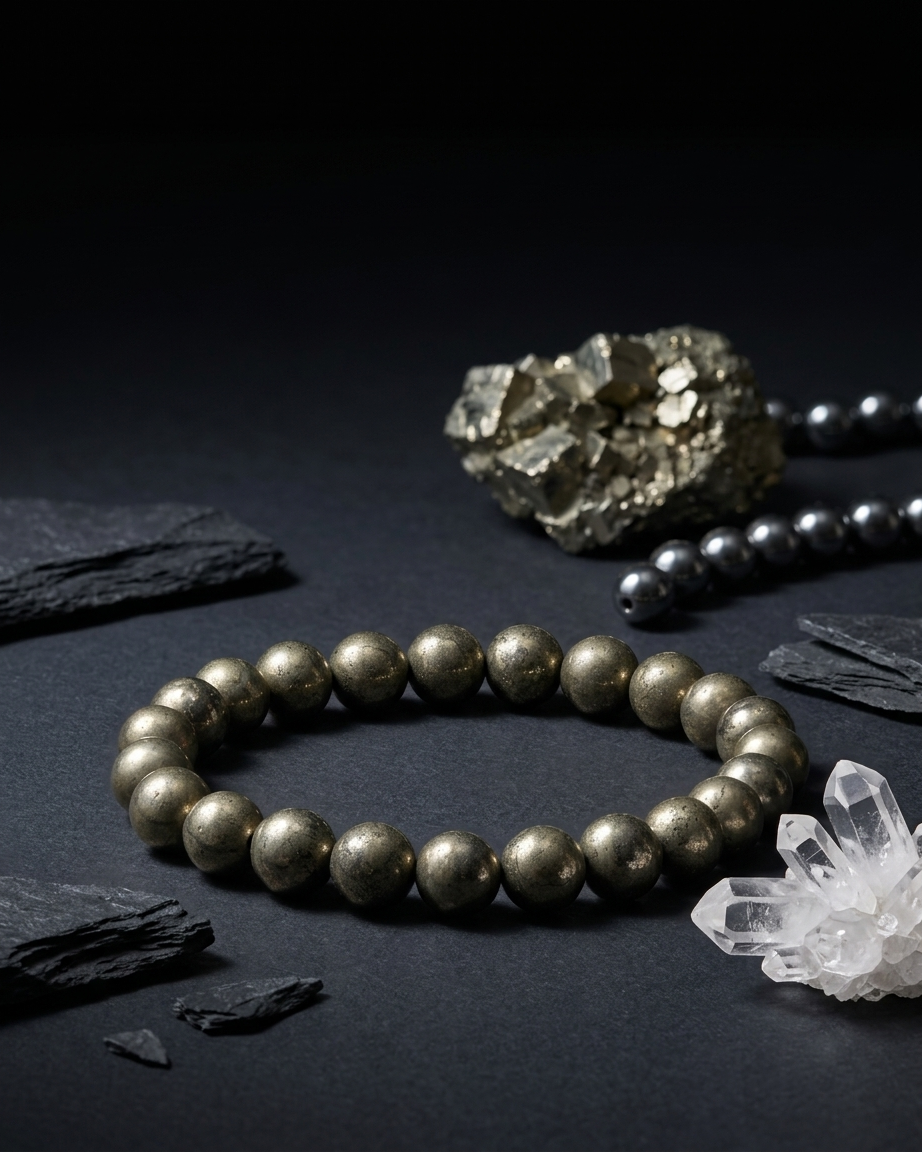 Raw Pyrite Abundance Bracelet – Natural Protection & Manifestation Stone