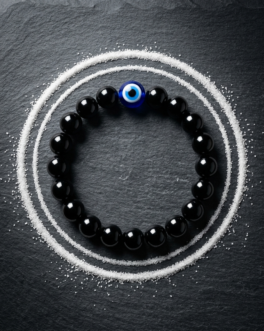 Evil Eye & Black Obsidian Protection Bracelet – Shield of Positivity