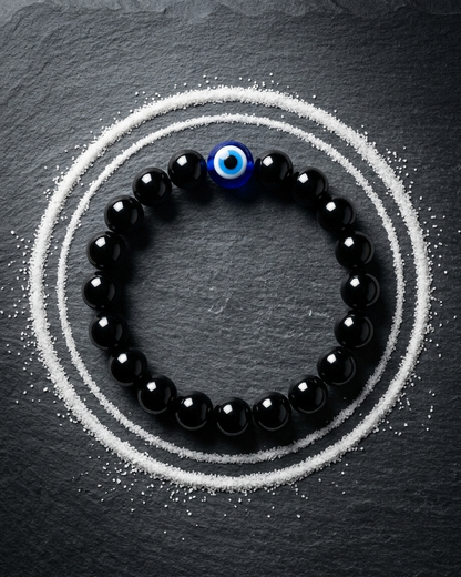 Evil Eye & Black Obsidian Protection Bracelet – Shield of Positivity