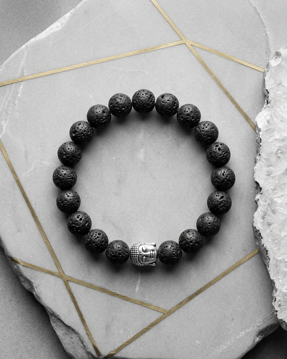 Lava Stone Essential Oil Diffuser Bracelet – Grounding & Stability Talisman