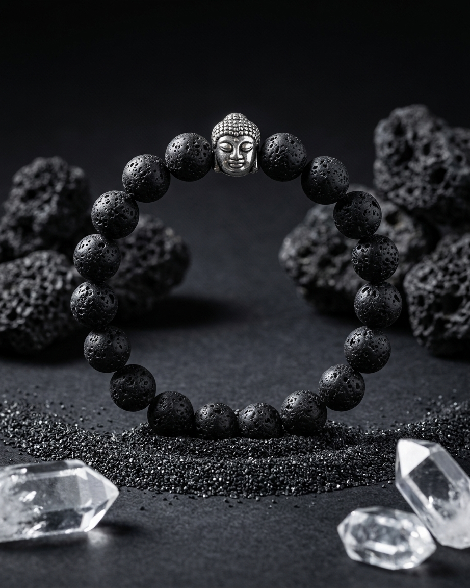 Lava Stone Essential Oil Diffuser Bracelet – Grounding & Stability Talisman