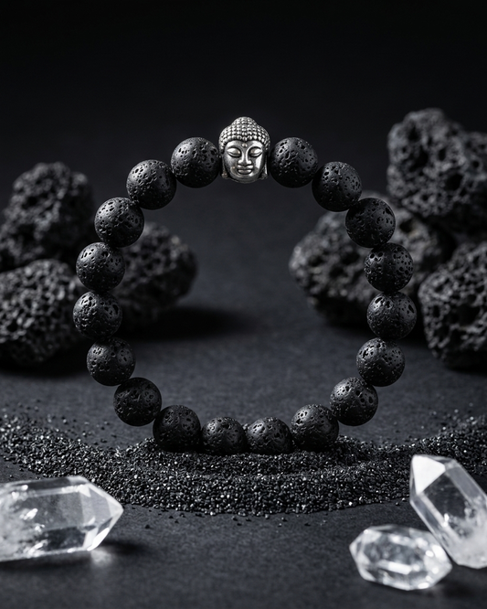 Lava Stone Essential Oil Diffuser Bracelet – Grounding & Stability Talisman