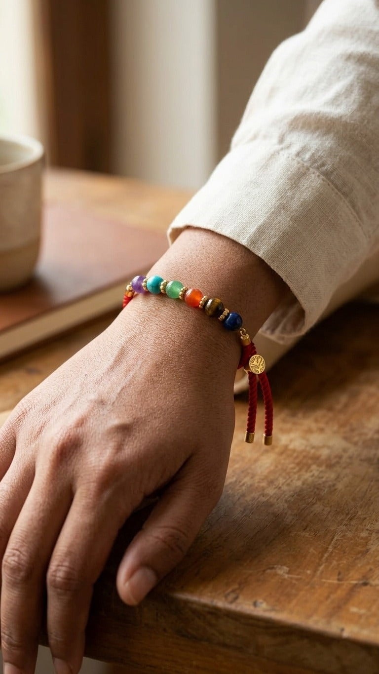 7 Chakra Balancing Rakhi Bracelet – Mindful Protection & Harmony