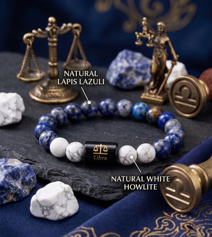 Libra Zodiac Balance & Harmony Lapis Lazuli Bracelet