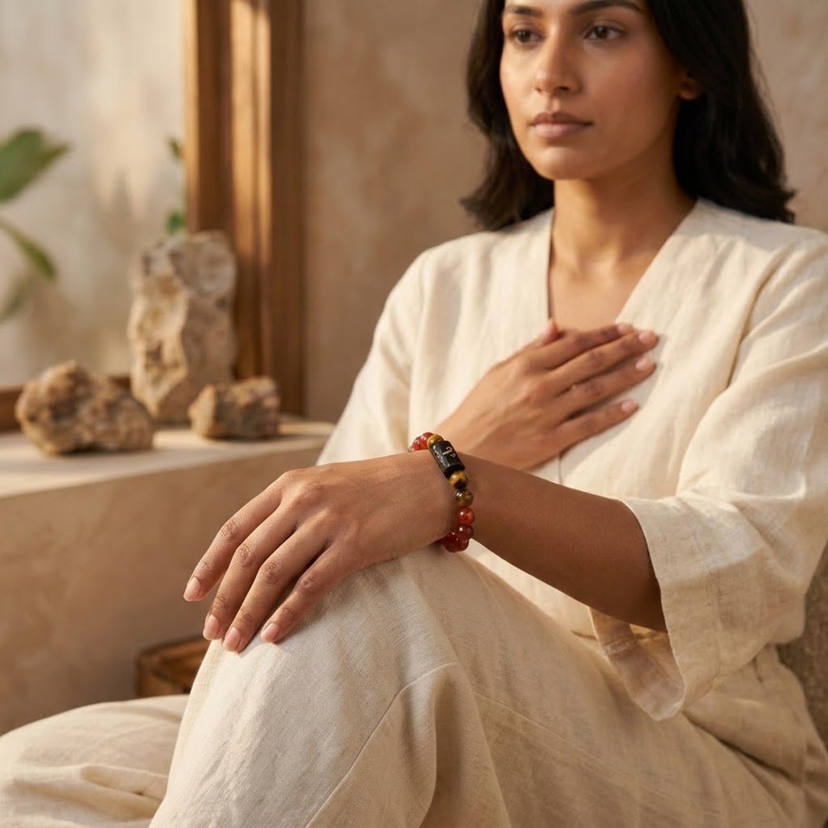 Aries Zodiac Vitality & Courage Gemstone Bracelet