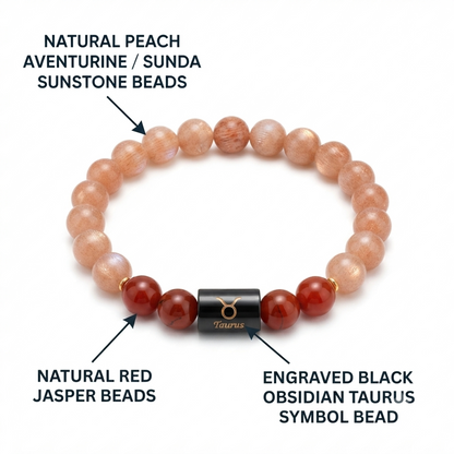 Taurus Zodiac Abundance & Stability Gemstone Bracelet