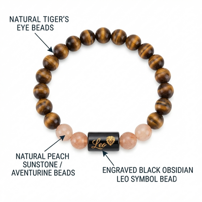 Leo Zodiac Confidence & Success Tiger's Eye Bracelet
